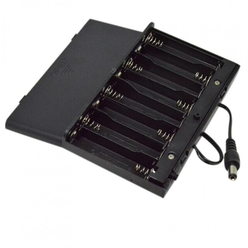 HL 2017  DIY 12V 8 x AA Battery Holder Case Box With Leads Switch  MAY8