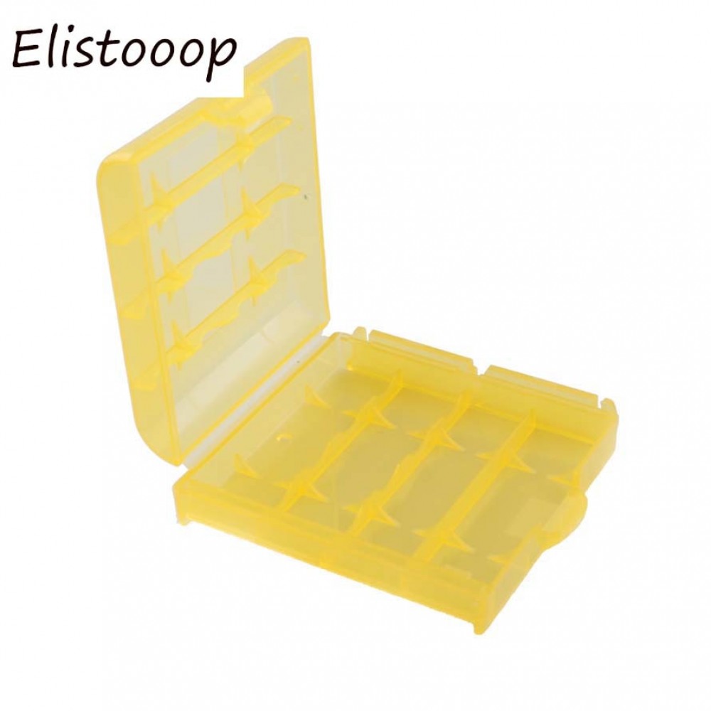 Elistooop Mini Portable Plastic Battery Case Holder Storage Box For AAA/AA Battery Rechargeable Full Cover
