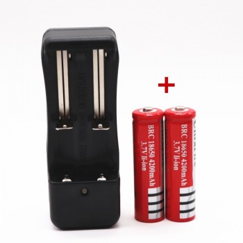 New 3.7V 18650 Batteries 4200mAh Li-ion Rechargeable Battery For Flashlight +EU Battery Charger