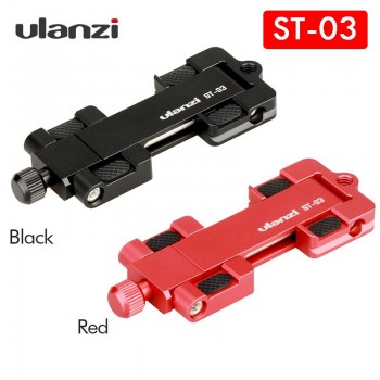 Ulanzi ST-03 Metal Smart phone Tripod Mount with Cold Shoe Mount 3 Color and Arca-Style Quick Release Plate for iPhone8/7 Plus