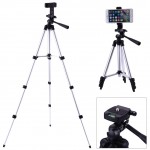 Professional Foldable Camera Tripod Holder Stand 1/4 Screw 360 Degree Fluid Head Tripod Stabilizer Aluminum with Phone Holder