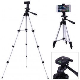 Professional Foldable Camera Tripod Holder Stand 1/4 Screw 360 Degree Fluid Head Tripod Stabilizer Aluminum with Phone Holder