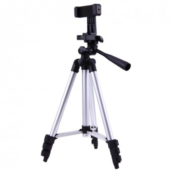 Professional Foldable Camera Tripod Holder Stand 1/4 Screw 360 Degree Fluid Head Tripod Stabilizer Aluminum with Phone Holder