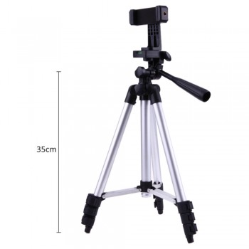Professional Foldable Camera Tripod Holder Stand 1/4 Screw 360 Degree Fluid Head Tripod Stabilizer Aluminum with Phone Holder