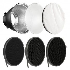 7 Bowens Mount Standard Reflector Diffuser Lamp Shade Dish + 10 20 30 40 50 degree Honeycomb Grid for Studio Flash Speedlite