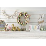Laeacco Easter Eggs Chick Wooden Board Floor Scene Baby Children Photography Backgrounds Photographic Backdrops For Photo Studio