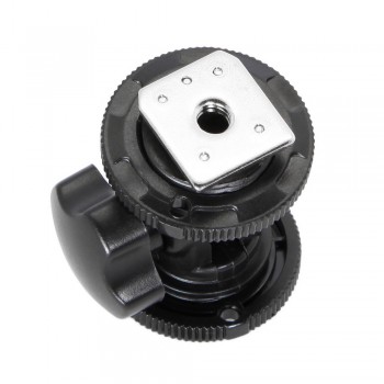 Meking Rotatable Dual Hot Shoe Adapter Bracket Holder Mount For LED Video Light DSLR Camera Hotshoe Adapter Angle Adjustable