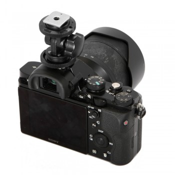 Meking Rotatable Dual Hot Shoe Adapter Bracket Holder Mount For LED Video Light DSLR Camera Hotshoe Adapter Angle Adjustable