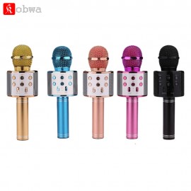 Professional Bluetooth Wireless Microphone WS-858 Karaoke Microphones Speaker Handheld Music Player MIC Singing Recorder KTV Mic