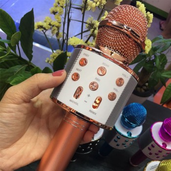 Professional Bluetooth Wireless Microphone WS-858 Karaoke Microphones Speaker Handheld Music Player MIC Singing Recorder KTV Mic