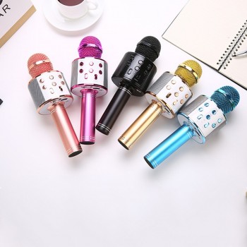 Professional Bluetooth Wireless Microphone WS-858 Karaoke Microphones Speaker Handheld Music Player MIC Singing Recorder KTV Mic