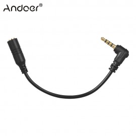 Andoer EY-S04 3.5mm 3 Pole TRS Female to 4 Pole TRRS Male Microphone Adapter Cable Audio Stereo Mic Converter for Smartphone