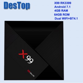 X99 4GB 64GB Rockchip RK3399 Android 7.1 TV BOX 802.11AC 2.4G 5G Dual WIFI BT4.1 1000M LAN USB3.0 Type-c Media Player I8 option
