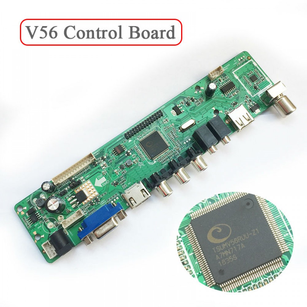V56 Universal LCD TV Controller Driver Board PC/VGA/HDMI/USB Interface USB play media Only V56 Control Board 8503.03