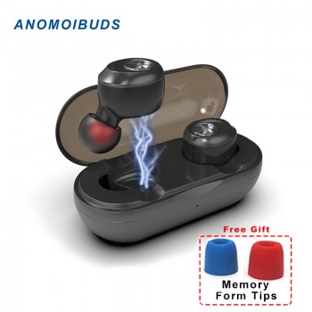 Anomoibuds Capsule Wireless Bluetooth Earphones TWS Earbuds Auto Pairing Noise Cancelling V5.0 Stereo Call Sport Earphone