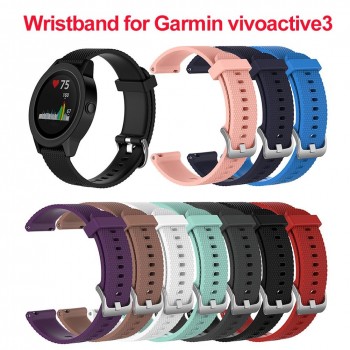 Plaid Silicone Replacement Strap Wristband for Garmin vivoactive3 vivomove vivomove HR