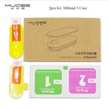 Mjobs 2pcs cases for Xiaomi Mi Band 3 Screen Protector Miband3 HD Ultra Thin Anti-scratch Film Soft film Band3 Full Screen cover