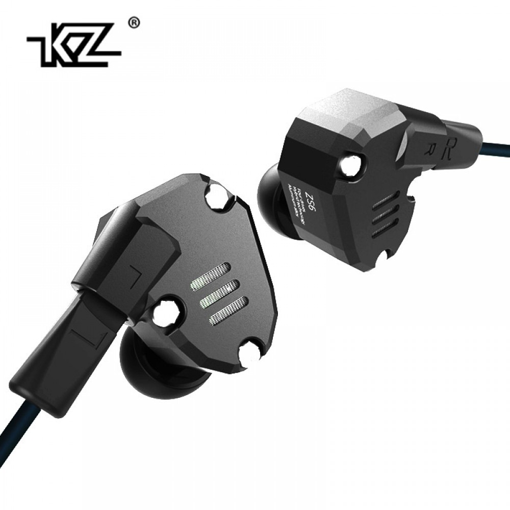AK KZ ZS6 2DD+2BA Hybrid In Ear Earphone HIFI DJ Monito Running Sport Earphones Earplug Headset Earbud Two Colors AS10 ZST ZS10