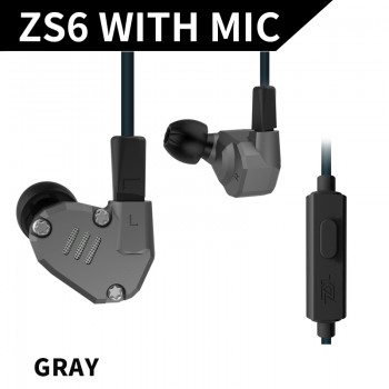 AK KZ ZS6 2DD+2BA Hybrid In Ear Earphone HIFI DJ Monito Running Sport Earphones Earplug Headset Earbud Two Colors AS10 ZST ZS10