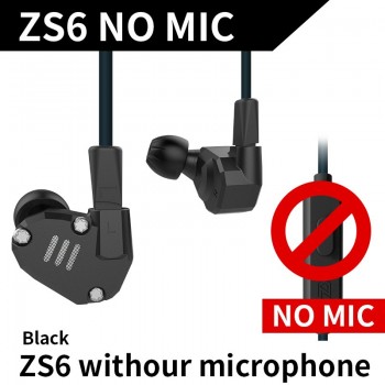 AK KZ ZS6 2DD+2BA Hybrid In Ear Earphone HIFI DJ Monito Running Sport Earphones Earplug Headset Earbud Two Colors AS10 ZST ZS10