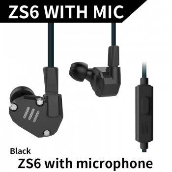 AK KZ ZS6 2DD+2BA Hybrid In Ear Earphone HIFI DJ Monito Running Sport Earphones Earplug Headset Earbud Two Colors AS10 ZST ZS10