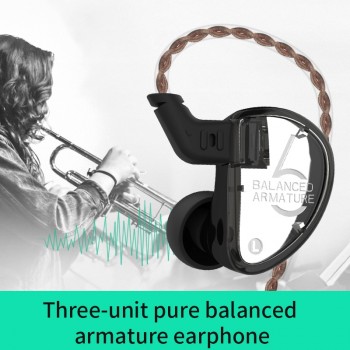 KZ AS06 Headphones 3 Balanced Armature Driver In Ear Earphone HIFI Bass Monitor Earphone Earbuds With 2pin Cable KZ ZS10 KZ AS10
