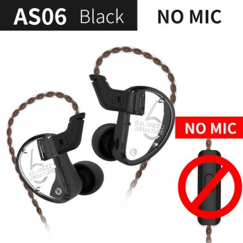 KZ AS06 Headphones 3 Balanced Armature Driver In Ear Earphone HIFI Bass Monitor Earphone Earbuds With 2pin Cable KZ ZS10 KZ AS10