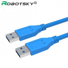 Robotsky Fast Speed USB 3.0 Type A Male to Type A Male Extension Cable 0.5M 1M USB Cable for Radiator, Webcam, Car MP3, Camera
