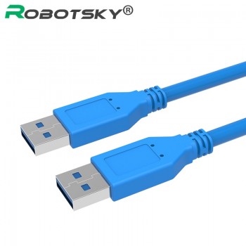 Robotsky Fast Speed USB 3.0 Type A Male to Type A Male Extension Cable 0.5M 1M USB Cable for Radiator, Webcam, Car MP3, Camera