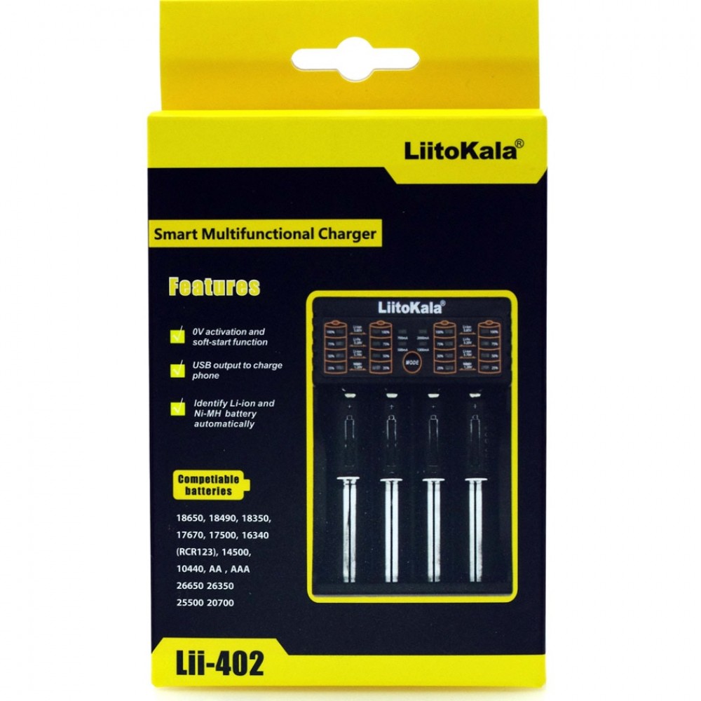 Liitokala Lii-100 Lii-202 Lii-402 1.2V 3.7V 3.2V 3.85V AA /AAA 18650 18350 26650 10440 18350 NiMH lithium battery smart charger