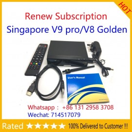 Renew Yearly 1 year cccam wcam subscription for the latest starhub tv box V8 golden/V8 angel/v9 pro Singapore Cable TV Box HD