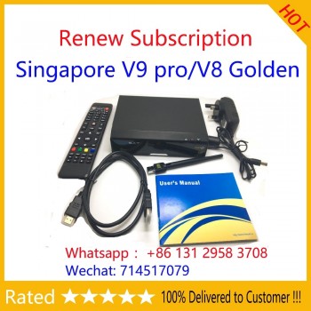 Renew Yearly 1 year cccam wcam subscription for the latest starhub tv box V8 golden/V8 angel/v9 pro Singapore Cable TV Box HD