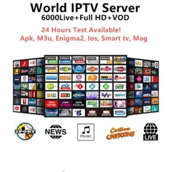 GTmedia 1 Year Arabic Italia France Africa Spain Europe iptv subscription support Enigma2 android tv box smart tv iptv m3u