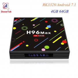 H96 MAX H2 LED Screen Android 7.1 Smart TV Box RK3328 Quad Core 4GB 64GB EMMC 2.4G/5G Dual WiFi Bluetooth USB 3.0 Media Player