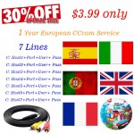 1 year European CCcam Clines 7 lines HDcam for Satellite Receiver DVB-S2 support for TV receiver for Spain French Italy Dutch