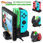 4in1 for NS Nintend Switch Joy-Con amp; Pro Controller with Dual LED Light Indicator Gamepad Charging Dock Stand Station Charger