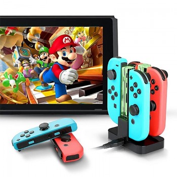 4in1 for NS Nintend Switch Joy-Con amp; Pro Controller with Dual LED Light Indicator Gamepad Charging Dock Stand Station Charger