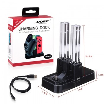 4in1 for NS Nintend Switch Joy-Con amp; Pro Controller with Dual LED Light Indicator Gamepad Charging Dock Stand Station Charger