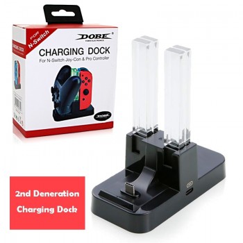 4in1 for NS Nintend Switch Joy-Con amp; Pro Controller with Dual LED Light Indicator Gamepad Charging Dock Stand Station Charger