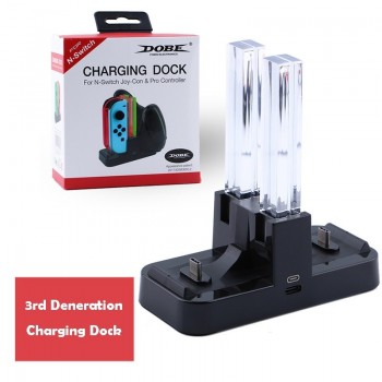 4in1 for NS Nintend Switch Joy-Con amp; Pro Controller with Dual LED Light Indicator Gamepad Charging Dock Stand Station Charger