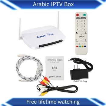 Great bee Lifetime free forever Arabic Iptv box Supply over 300+ Channel, Free Shipping support