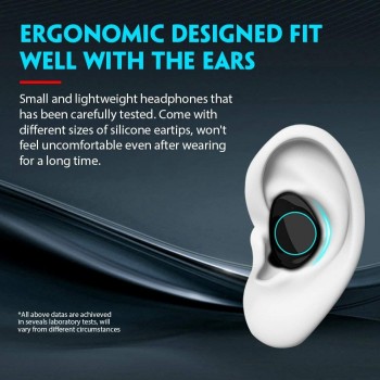 MINI wireless headphones ear bluetooth 5.0 noise canceling with earphones phone earbud headset 3000 mAh Power bank For Android