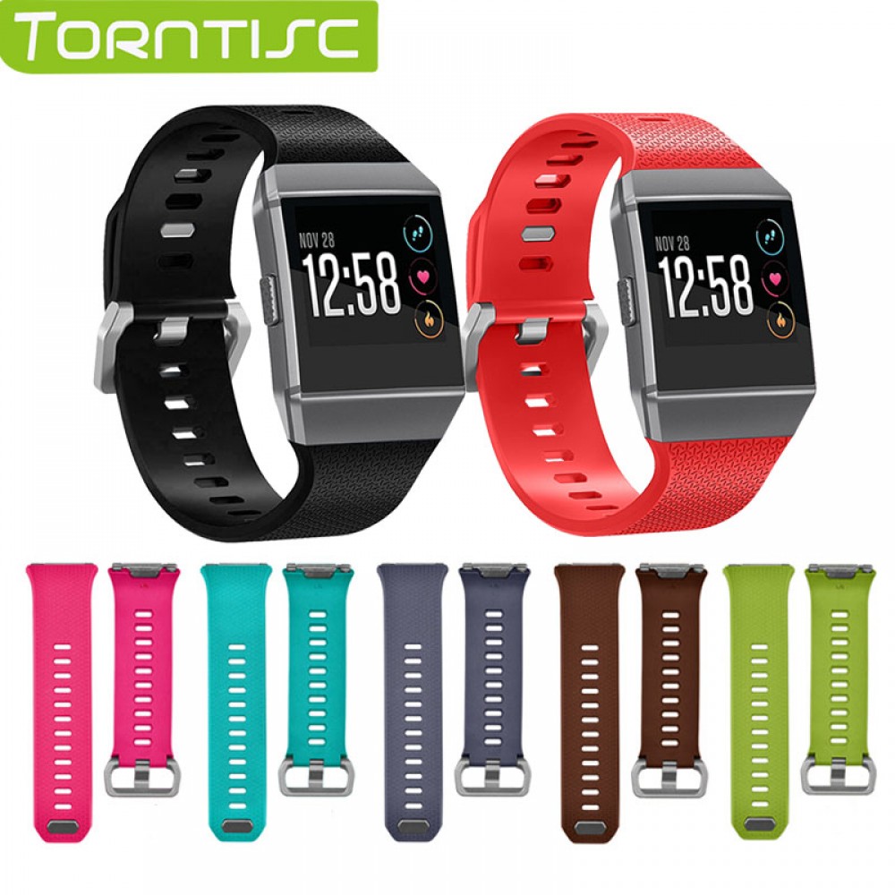 Torntisc Smart Accessories Silicone Bracelet Wrist Strap Wristband Replacement Watchband for Fitbit ionic band Small Large Size