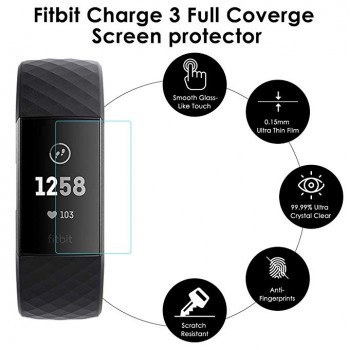 3pcs Anti-Scratch Soft TPU Clear Protective Film Guard For Fitbit Charge 3 Charge3 Smart Wristband Full Screen Protector Cover