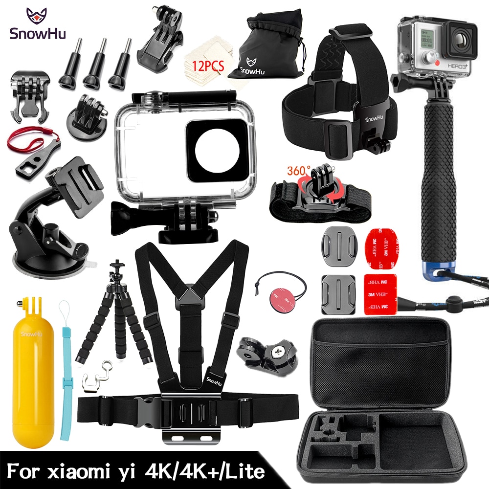 SnowHu For Xiaomi Yi 4K Accessories Monopod install selfie stick Octopus Tripod For Xiaomi Yi 4K Yi2 Action Camera 2 II GS74