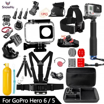 SnowHu For Xiaomi Yi 4K Accessories Monopod install selfie stick Octopus Tripod For Xiaomi Yi 4K Yi2 Action Camera 2 II GS74