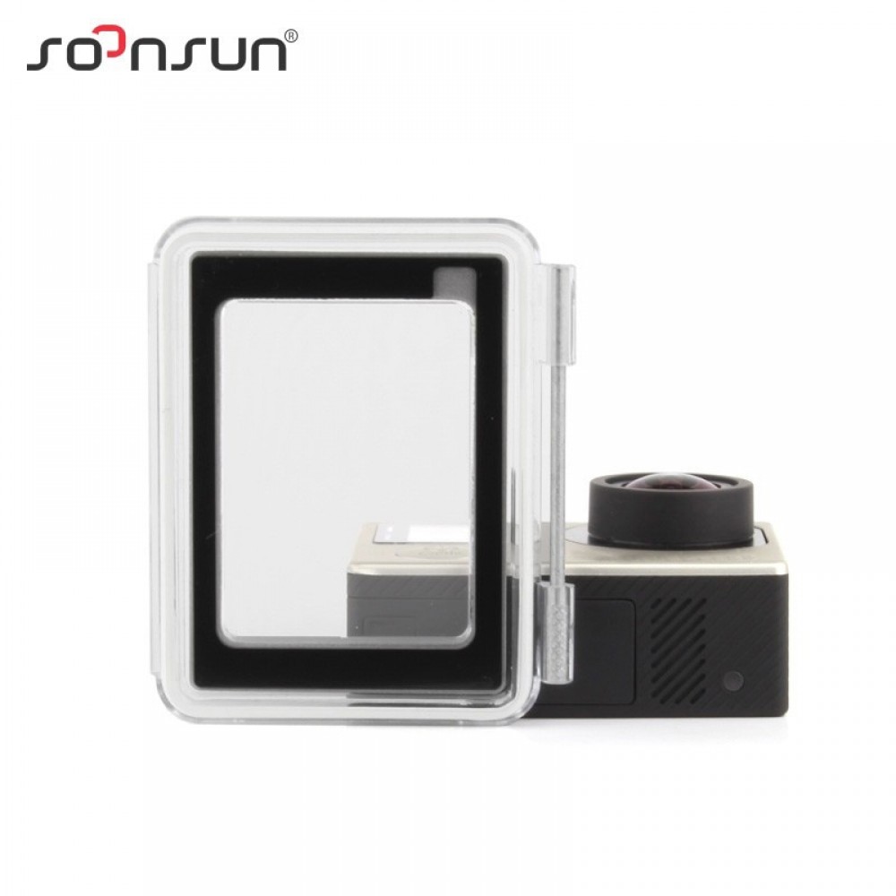 SOONSUN Waterproof Touch Screen Backdoor Replacement Back Door Case Cover for GoPro Hero 4 Silver Edition Camera Housing Case