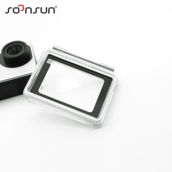 SOONSUN Waterproof Touch Screen Backdoor Replacement Back Door Case Cover for GoPro Hero 4 Silver Edition Camera Housing Case