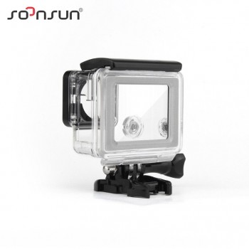 SOONSUN Waterproof Touch Screen Backdoor Replacement Back Door Case Cover for GoPro Hero 4 Silver Edition Camera Housing Case