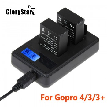 Camera Accessories USB Battery Charger LCD Screen Display with Android Cable for Gopro Hero 4 3 3+ Intelligent Protection Charge
